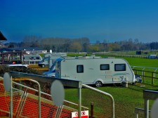 Caravans parked where on race days there would be bookies.